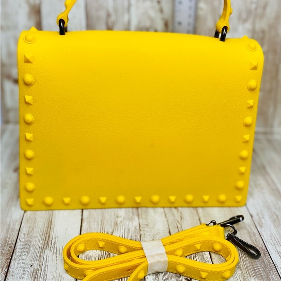 Yellow neon jelly, purse 90s PVC bag lunchpail - Picture 7 of 8